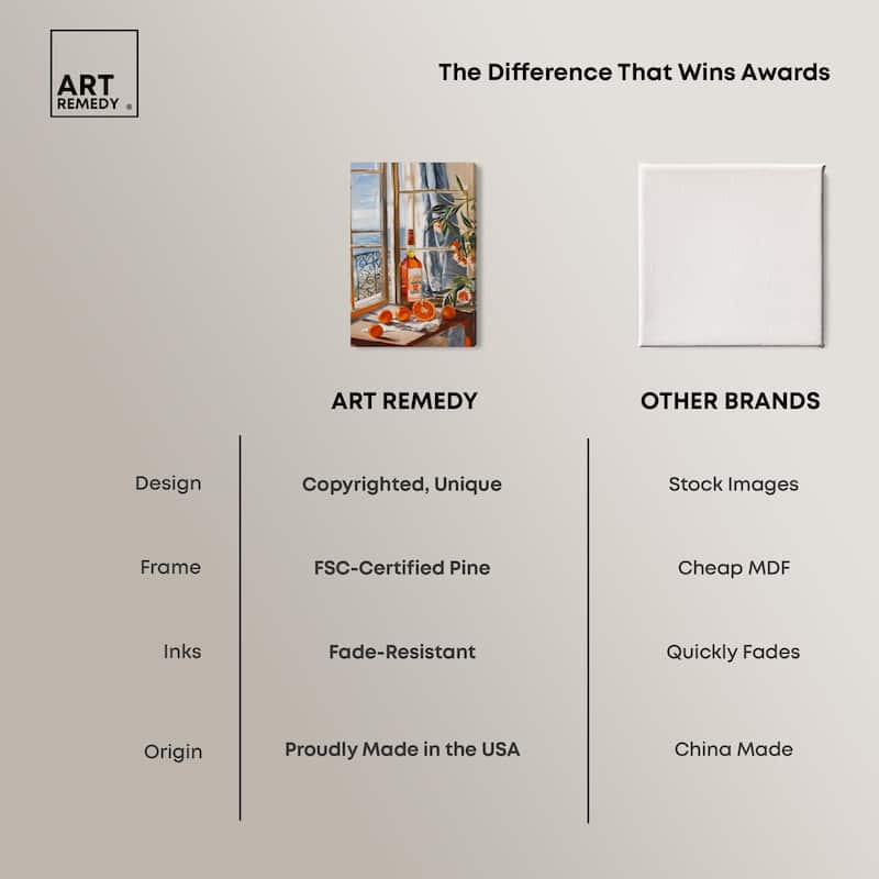 Orange Aperol by the Sea Canvas by Art Remedy, Gallery Wrapped