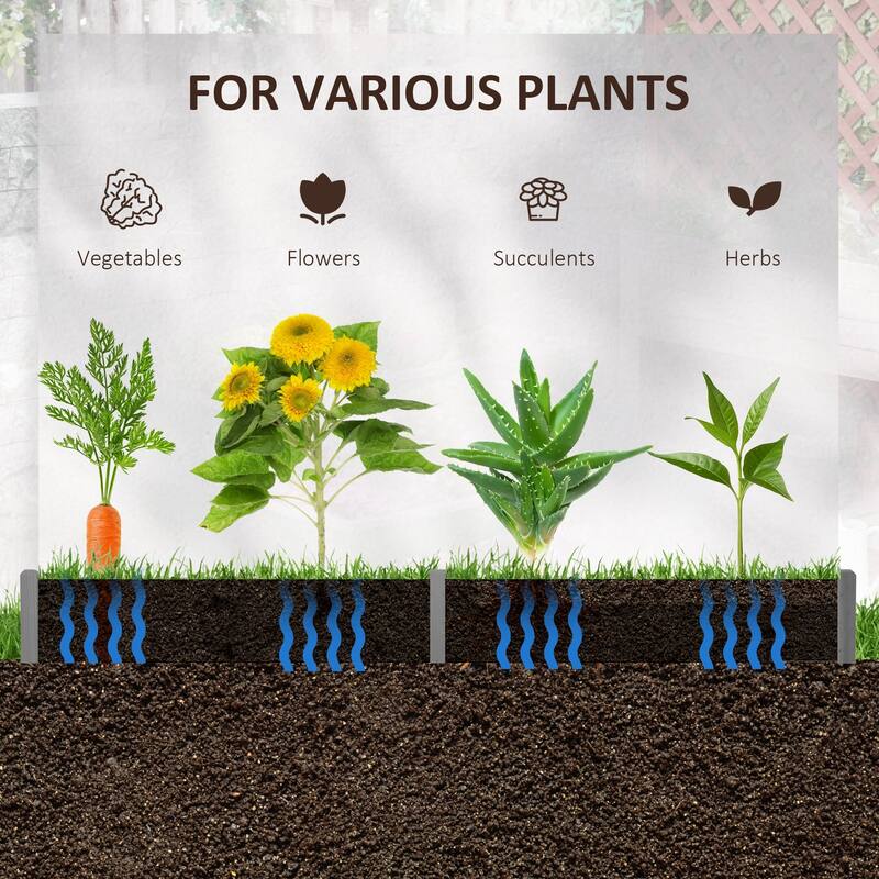 Outsunny Wooden Raised Garden Bed, Hexagon Screwless Planters for Outdoor Plants, Vegetables, Flowers, Herbs