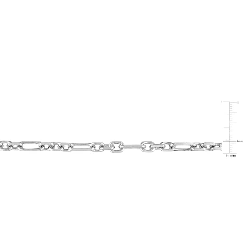 Miadora Sterling Silver Diamond Cut Figaro Rolo Necklace