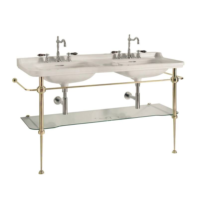 WS Bath Collections Waldorf 4143K2.03+9195K2 Waldorf 59-1/8" - Glossy White / Gold