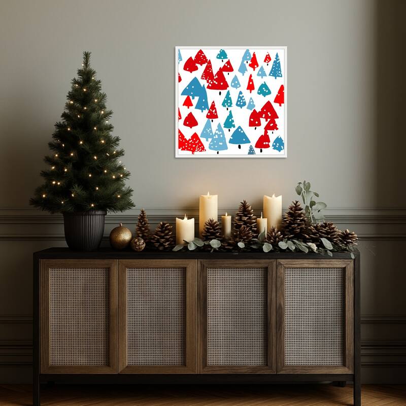 Forest Trees by Jenny Frean (22 x 22 in.), Framed Canvas Wall Art Print - Sylvie White