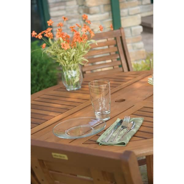 Eilaf Eucalyptus Round Folding Outdoor Dining Table Only - 43 inches