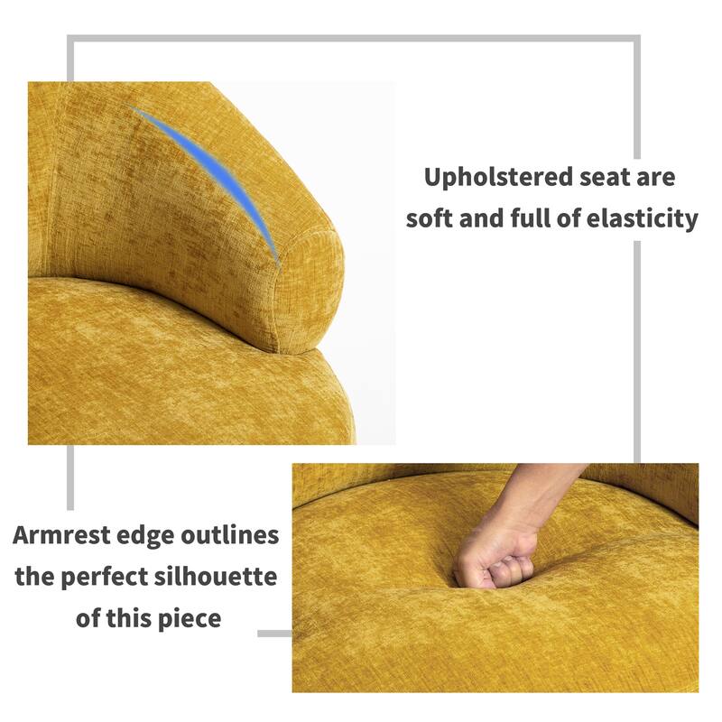 XINMICS Modern Accent Chair Upholstered Armchair for Living Room, Bedroom