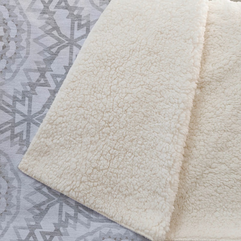 Premium Machine Washable Boho Suzani Sherpa Throw Blanket