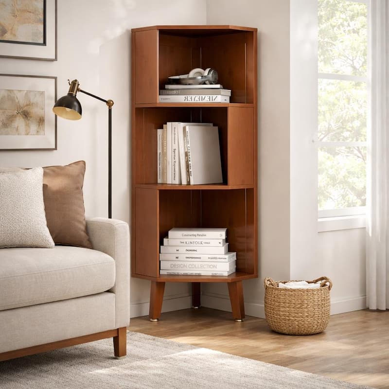 Corner Shelf, Multi-layer Corner Bookshelf, Bookcase, Display Rack - 13"L x 13"W x 45.3"H