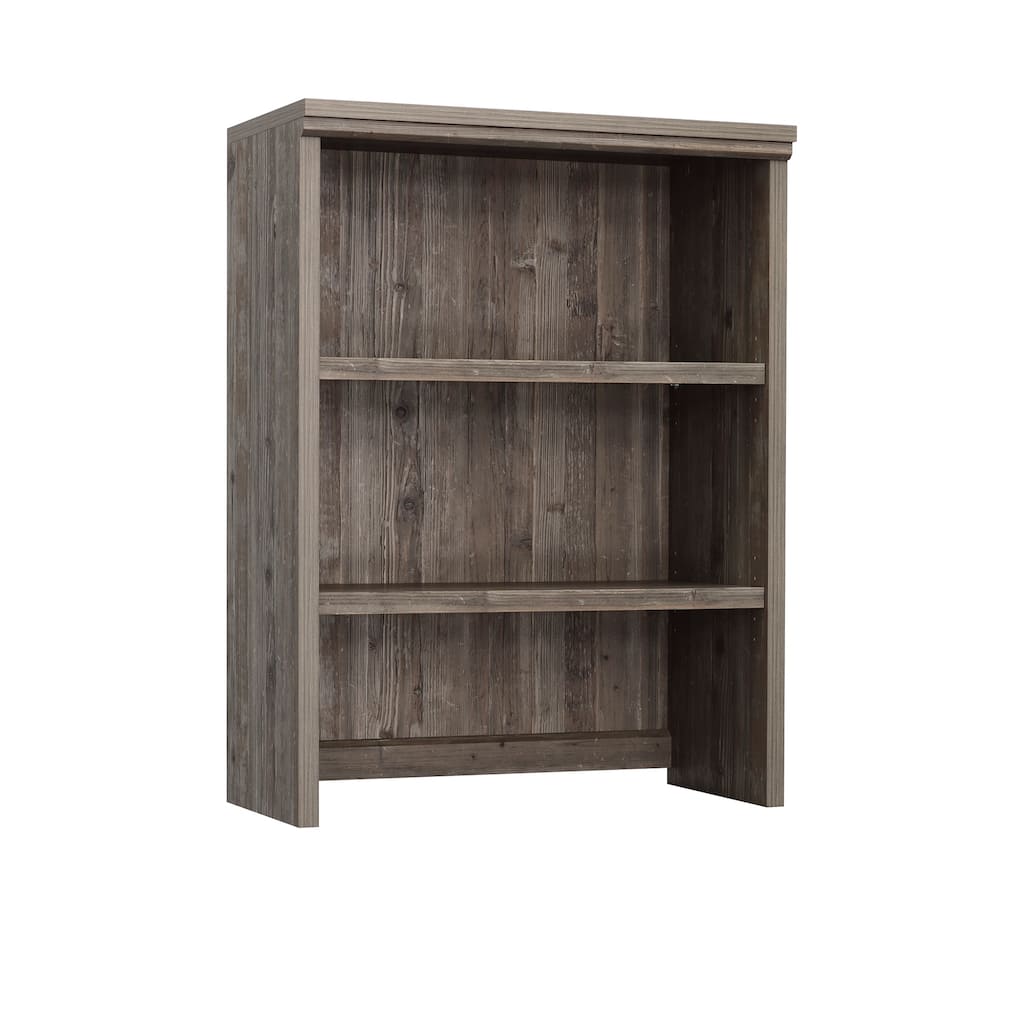 Wood Library Hutch with Adjustable Shelves, Brown - 31.26" W x 15.33" D x 41.34" H