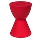 preview thumbnail 40 of 143, Boyd Round Side Table with Ribbed Design Base - Accent Hourglass End Table with Removable Lid for Living Room & Bedroom Red