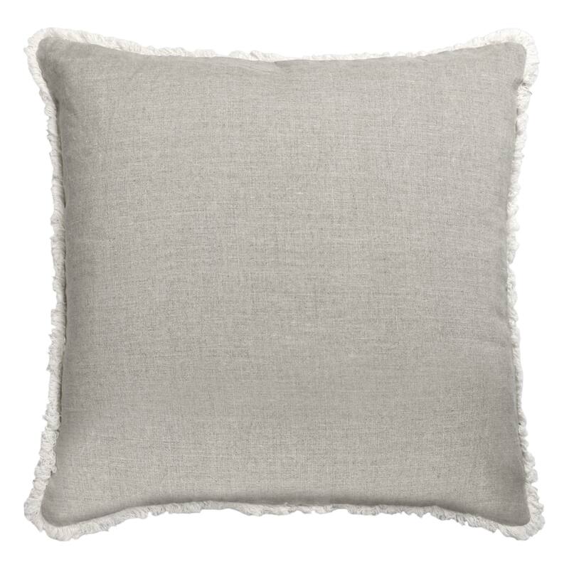 Handwoven Abstract Geometric Square Throw Pillow - 20" - Taupe Gray and Cream