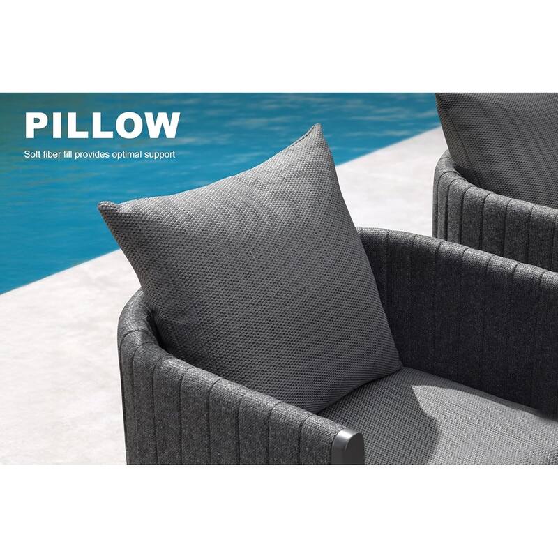 PURPLE LEAF Bar Stool Set of 2 Outdoor Rattan Bar Chair with Back Metal Bar Height Stool Wicker Barstool Dark Grey