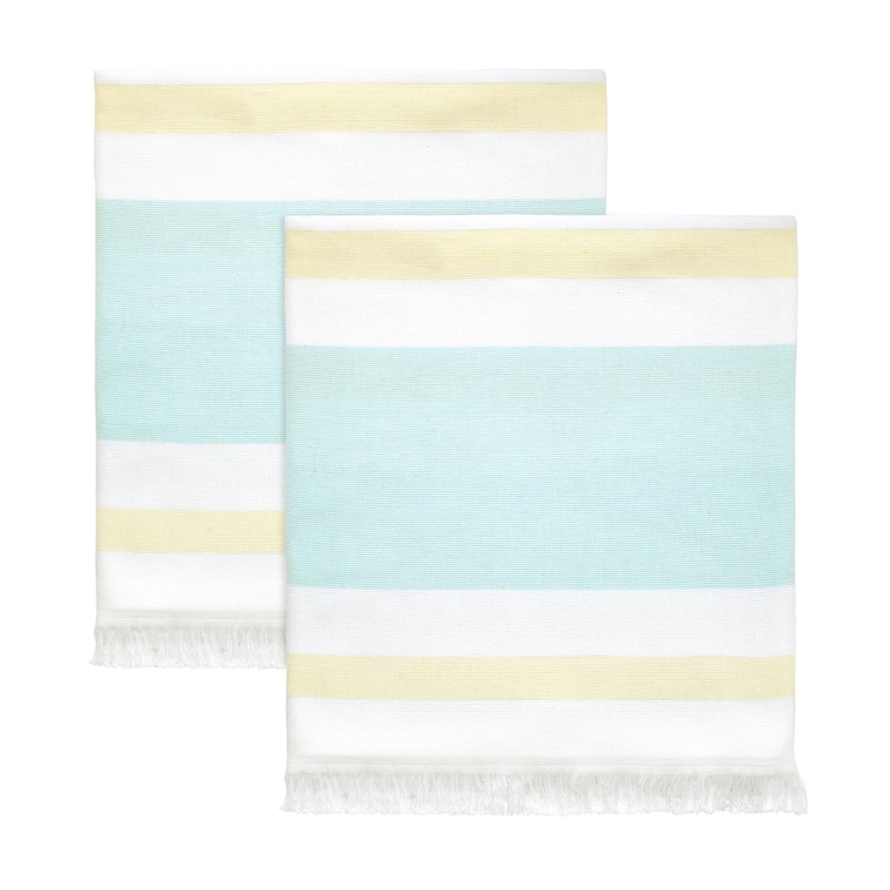 Izod Clubhouse Stripe Aqua 2-Pack Bath Towel Set - Bath Towel 2pk Set
