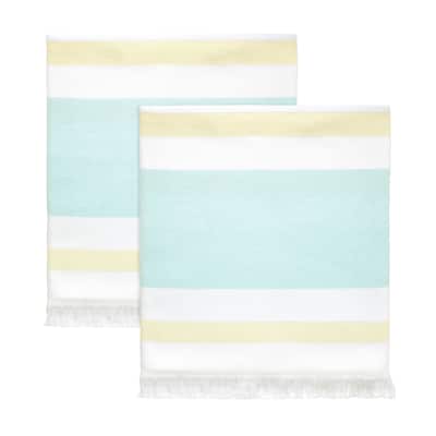 Izod Clubhouse Stripe Aqua 2-Pack Bath Towel Set - Bath Towel 2pk Set