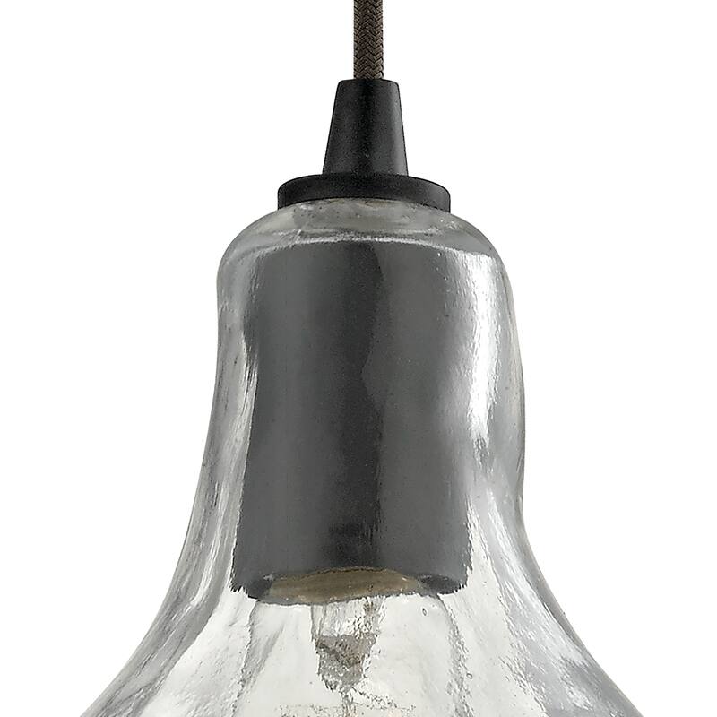 Hand Formed Glass 1-Light Mini Pendant in Oil Rubbed Bronze