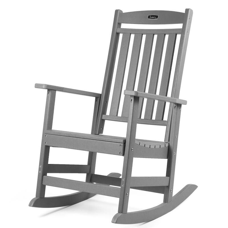 Vrakae All Weather Outdoor High Back Rocking Chair