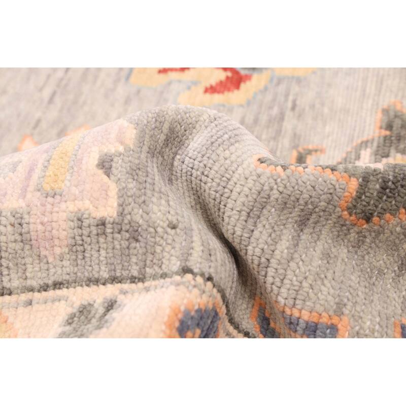 ECARPETGALLERY Hand-knotted Modern Oushak Grey Wool Rug - 8'1 x 10'2