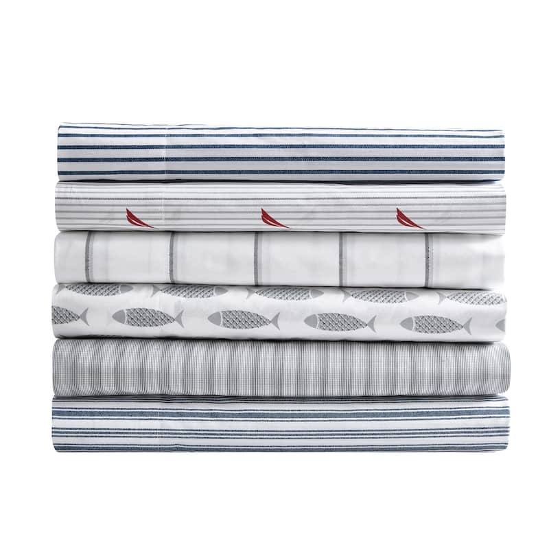 Nautica Cotton Percale Deep Pocket Bed Sheet Sets