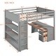 preview thumbnail 15 of 19, Versatile Full Size High Loft Bed with Ladder, Shelves and Desk