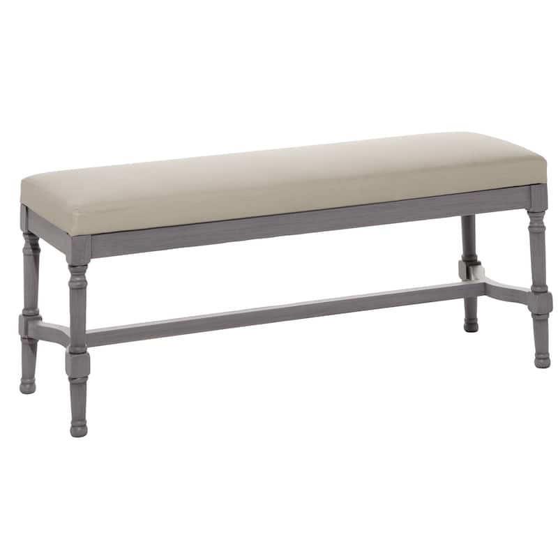 Traditional Classic Grey or Brown Upholstered Bench - 47 x 16 x 18