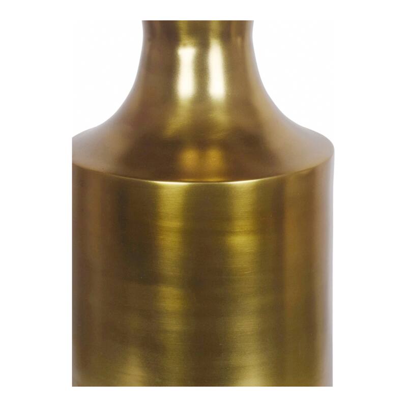 NADAAL STUDIOS Dorian Accent Table, Round Aluminum with Polished Semi-Gloss Finish, Silver