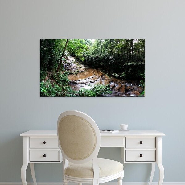 Easy Art Prints Panoramic Images's 'Stream flowing through a forest, Palenque, Chiapas, Mexico' Premium Canvas Art