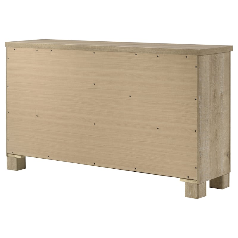 Oakglen 6-drawer Bedroom Dresser and Mirror Weathered Oak