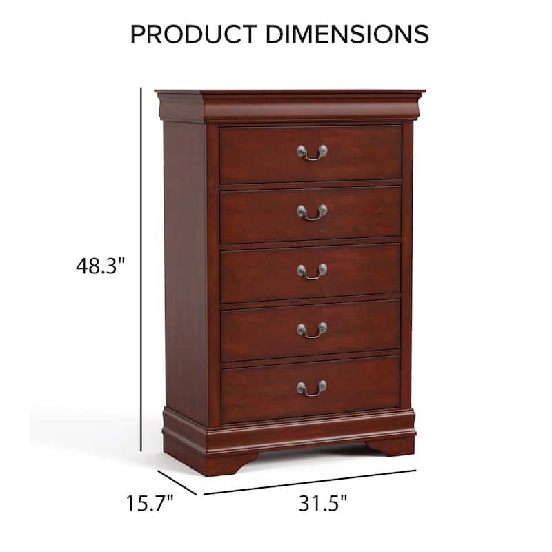 Furniture of America Devi Traditional Solid Wood 5-drawer Chest