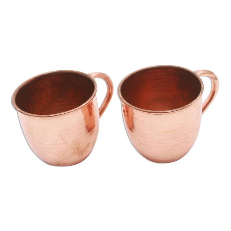 Novica Handmade Warm Glow Copper Mugs (Pair)