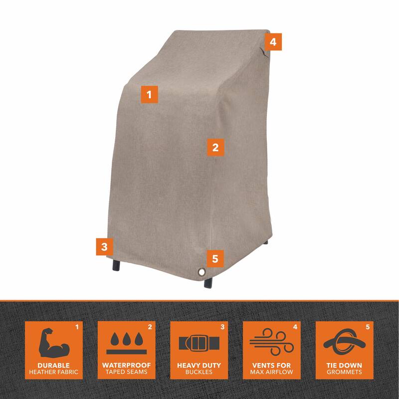 Modern Leisure® Garrison Stackable/High Back Bar Chair Cover, Waterproof, 27"L x 27"W x 49"H, Sandstone