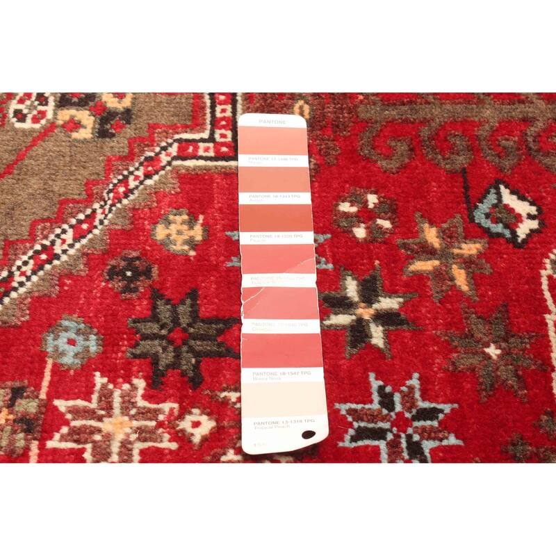 ECARPETGALLERY Hand-knotted Andelz Red Wool Rug - 3'7 x 5'0