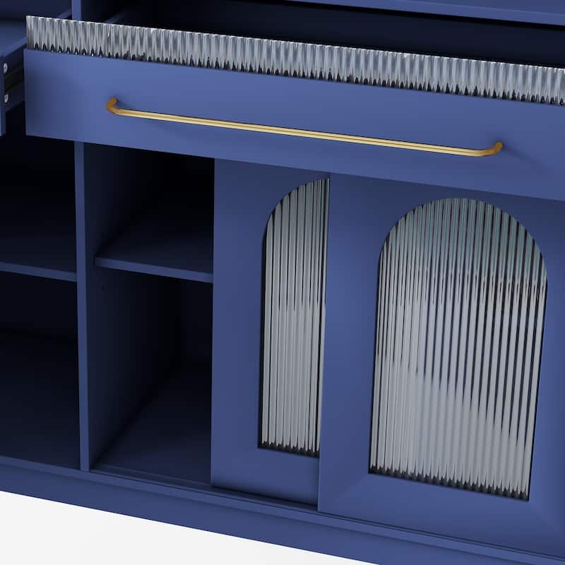 63" Freestanding Buffet Hutch with Power Outlet, 6 Drawers, 5 Cabinets, Adjustable Shelves & Coffee Bar Storage