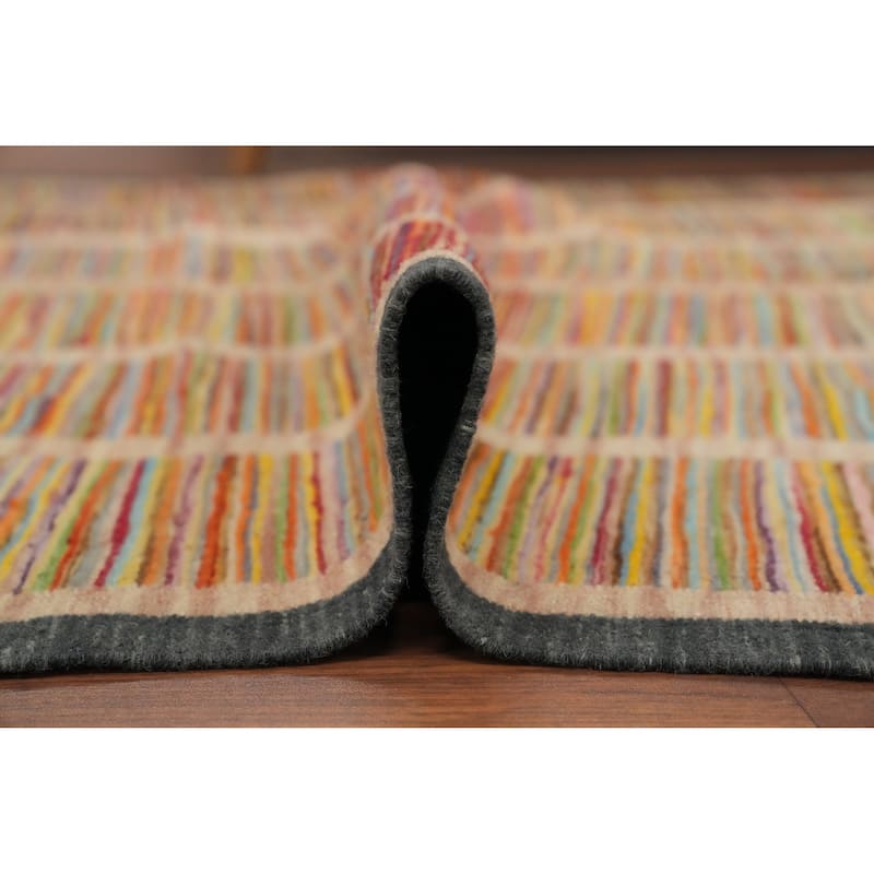 Hand Woven Oriental 100% Wool Carpet Southwestern Geometric Multi-Colored Kilim Area Rug - 6' 3'' X 4' 8''