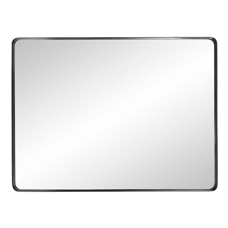 Allan Andrews Rectangular Metal Framed Black Steele Wall Mirror