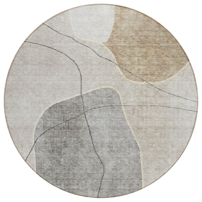Machine Washable Indoor/ Outdoor Chantille Abstract Contemporary Rug