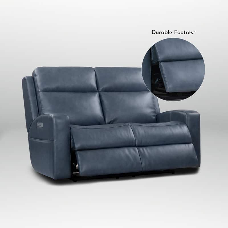 Genuine Leather Electric Recliner Loveseat Power Reclining Loveseat with Storage, USB Charge Port for Living Room