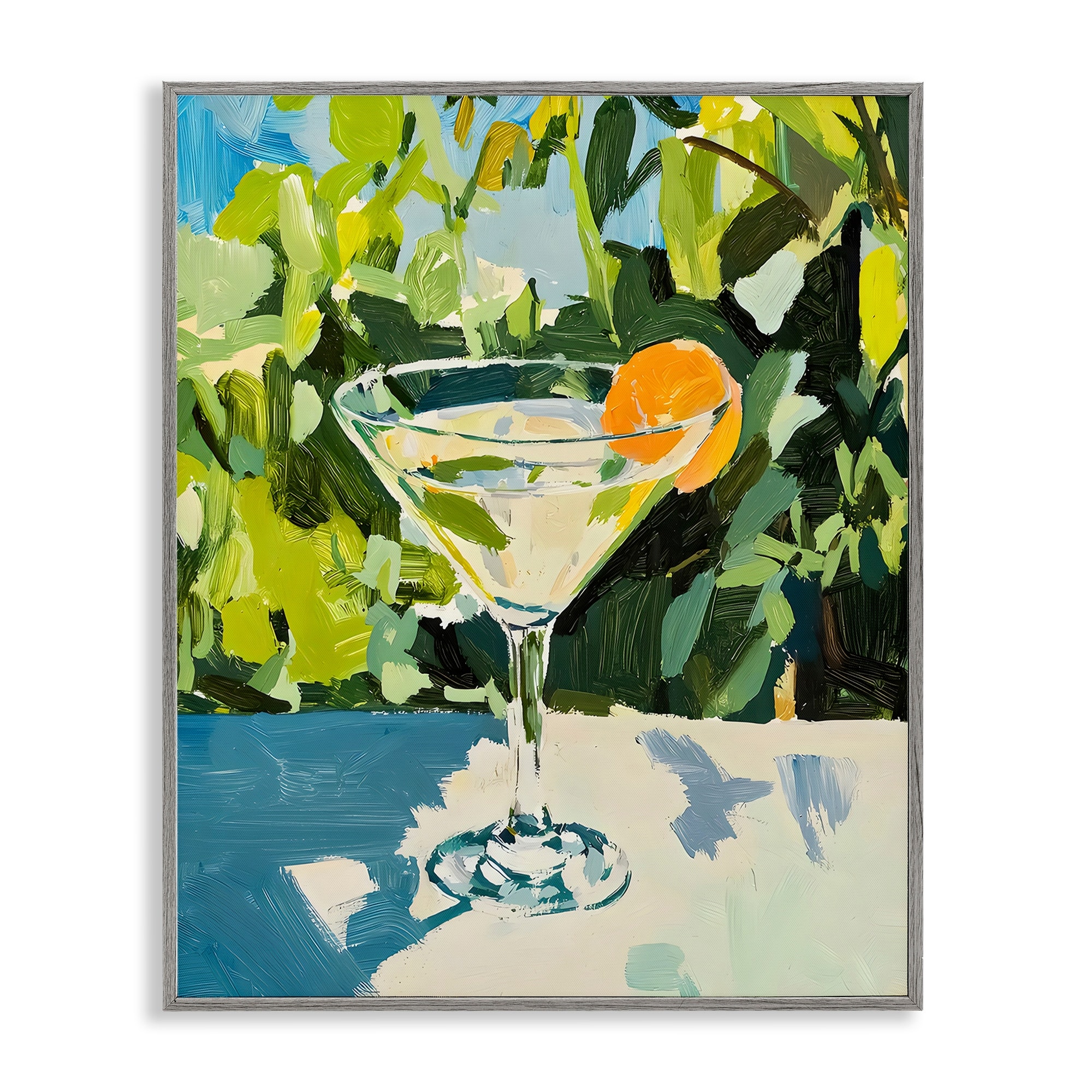 Stupell Summer Cocktail with Orange Framed Giclee Art Design By Riley B