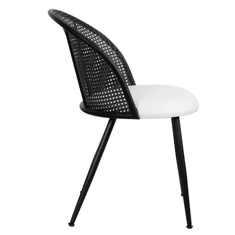Modern Upholstered Rattan Dining Chairs Set of 2/4