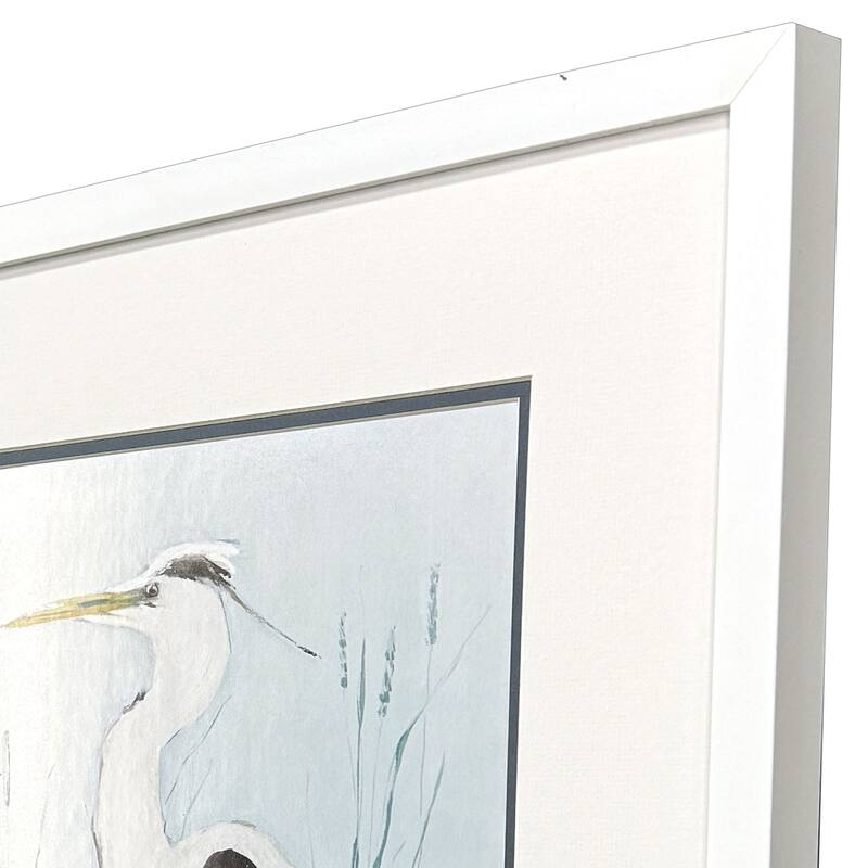 Paragon Heron on Blue Framed Art - Set of 2