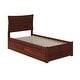 preview thumbnail 5 of 7, Metro Twin XL Platform Bed with Footboard and 2 Drawers in Walnut