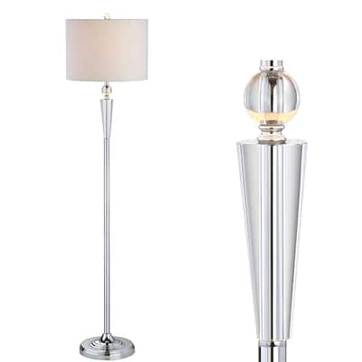 Kellen 59.5" Crystal LED Floor Lamp, Clear/Chrome by JONATHAN Y - 59.5" H x 14" W x 14" D