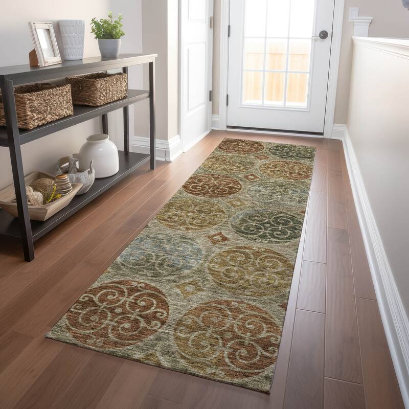 Premium Washable Super Soft Traditional Scroll Mayfield Rug - Taupe - 2' 3" x 7' 6" - Runner