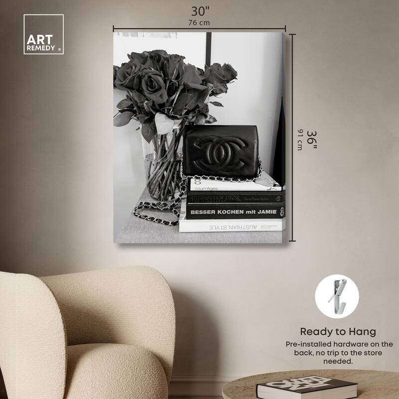 Classic Bag and Roses Canvas by Art Remedy, Gallery Wrapped