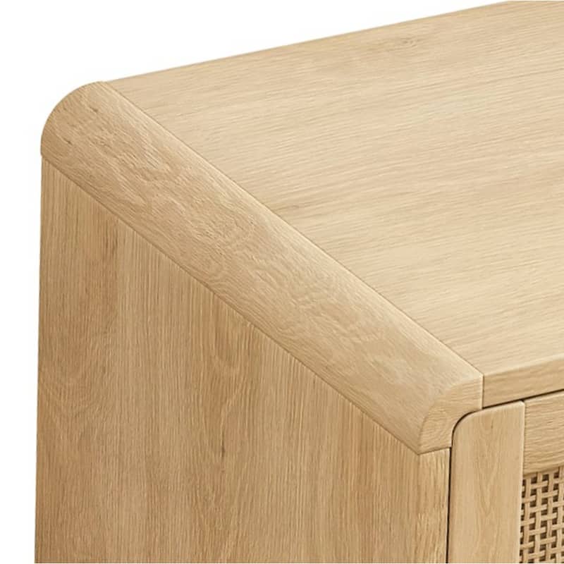 6-DrawersArc Shaped Corner Rattan Storage Cabinet