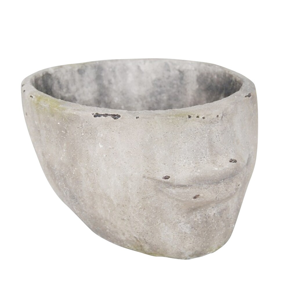 Shop Sagebrook Home 13023 Decorative Resin Face Flower Pot, Cement Polyresin, 14.75 X 13 X 8.5 Inches - G from Overstock on Openhaus