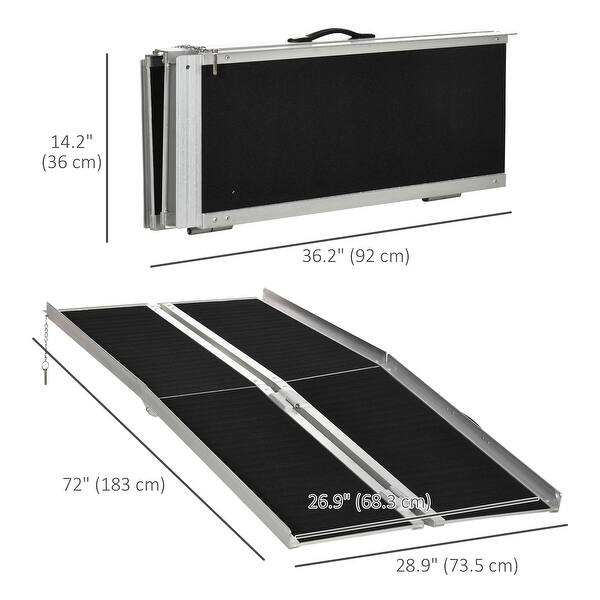 HOMCOM 6ft Wheelchair Ramp Scooter Mobility Non-Skid Layering - Bed ...