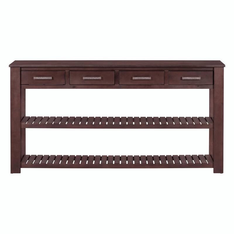 Stylish Entryway Console Table with 4 Drawers and 2 Shelves