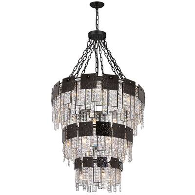 Glacier 24 Light Down Chandelier With Polished Nickel Finish - Polished Nickel