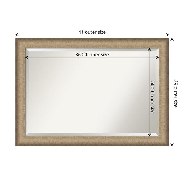 dimension image slide 13 of 18, Beveled Bathroom Wall Mirror - Elegant Frame