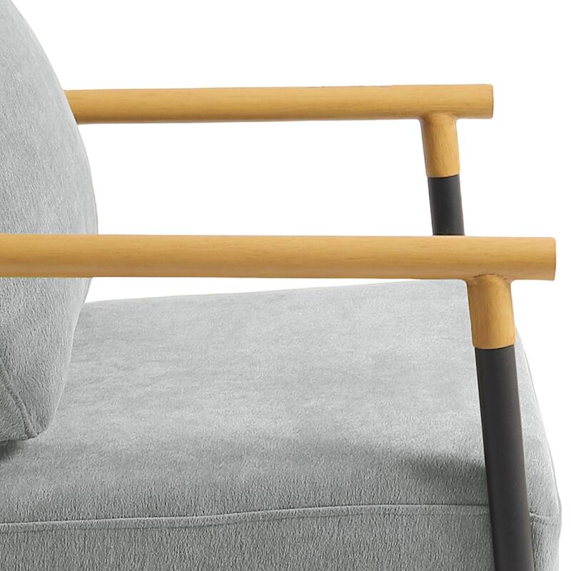 Anis 27'' W Vegan Leather/ Chenille X Base Metal Frame Accent Chair