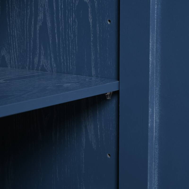 Modern Elegant Sideboard with 4 Doors, Height Adjustable, for Study, Entryway, and Living Room, Navy Blue