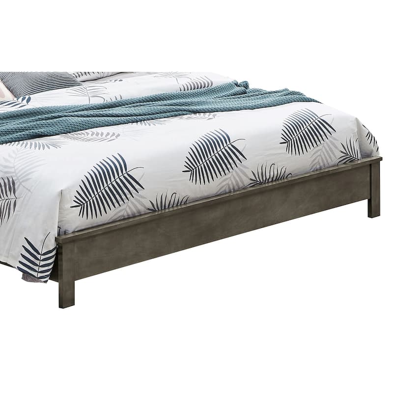 Padded Faux Leather Panel King Bed - 87" - Gray