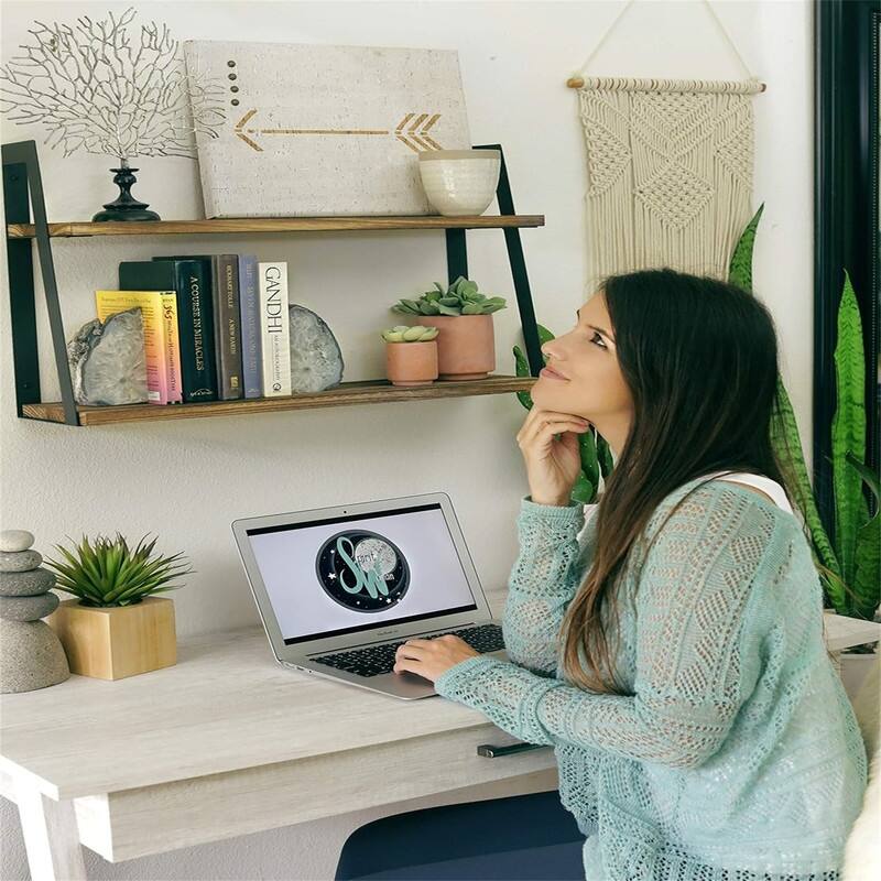 2-Tier Modern Rustic Floating Wall Shelves - 6.7D x 24.5W x 16.1